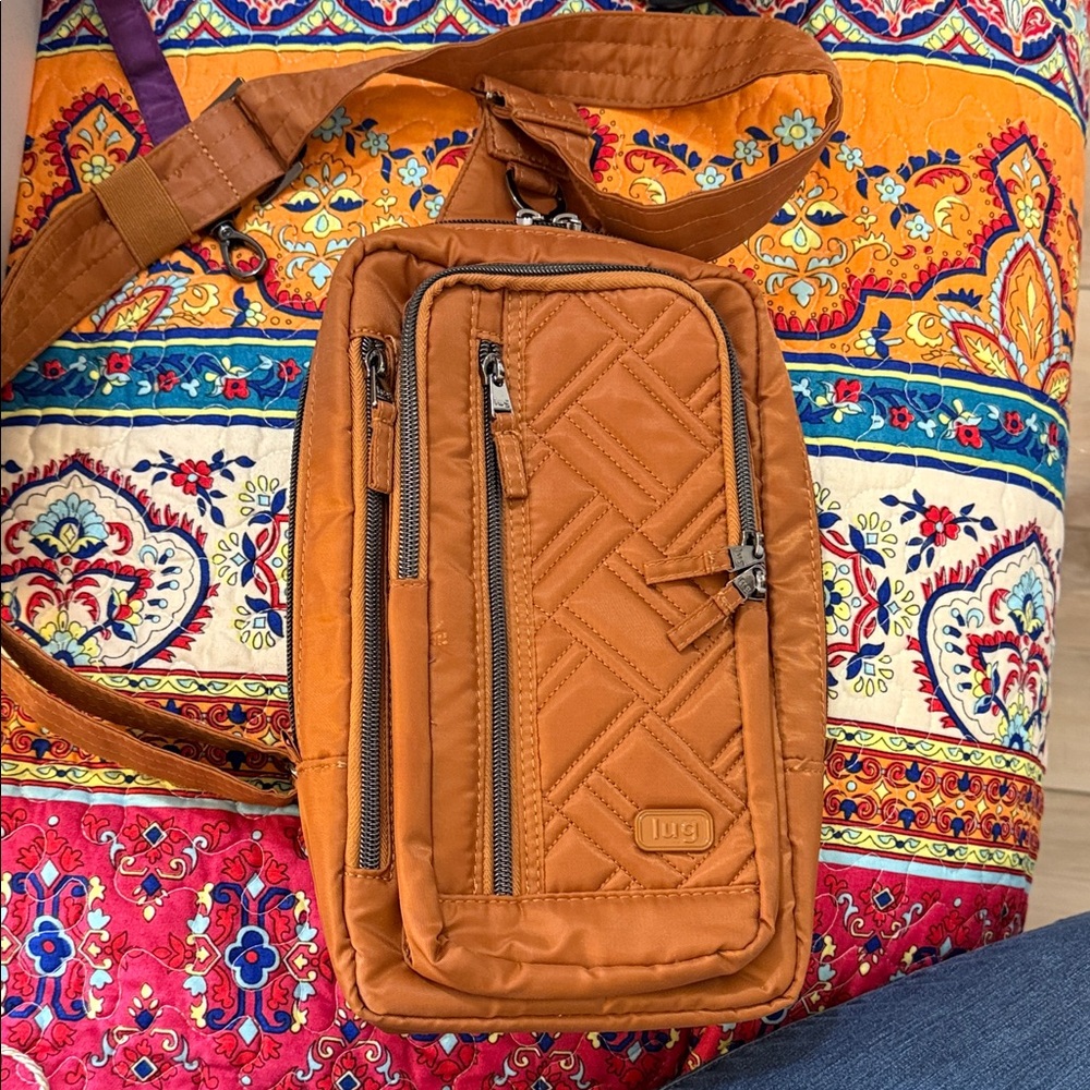 Lug Quilted Crossbody Bag in Rich Orange